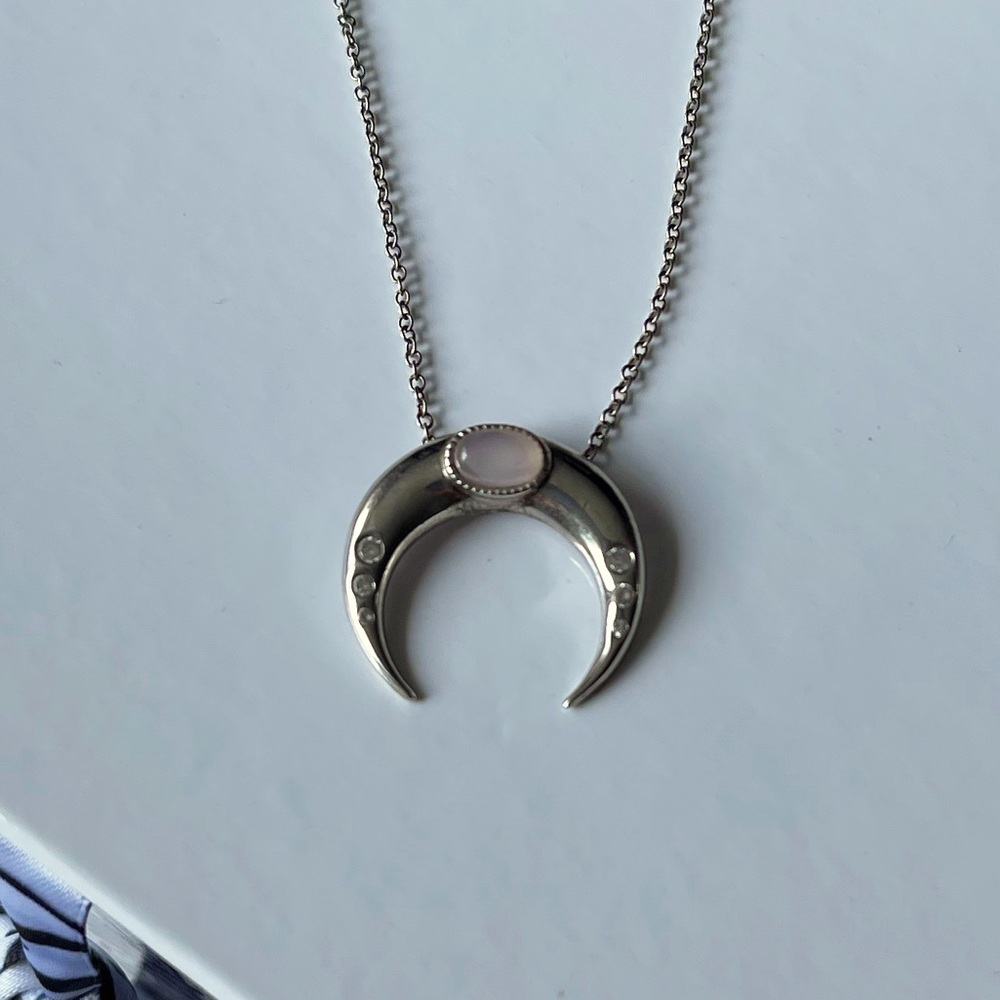 Silver Crescent Necklace